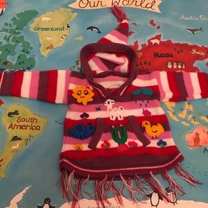 Peruvian Girls' Hooded Sweater